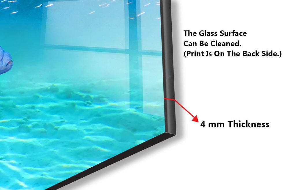 Vibrant Ocean Glass Kitchen Backsplash – Colorful Tropical Fish Design-BacksplashArtworks
