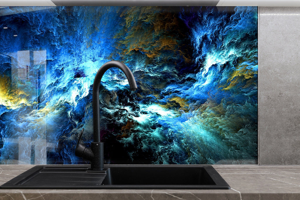 Abstract Tempered Glass Backsplash-BacksplashArtworks