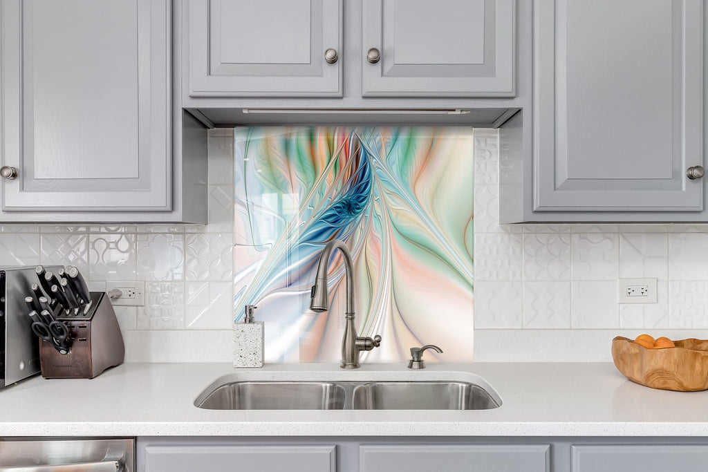 Abstract Tempered Glass Backsplash-BacksplashArtworks