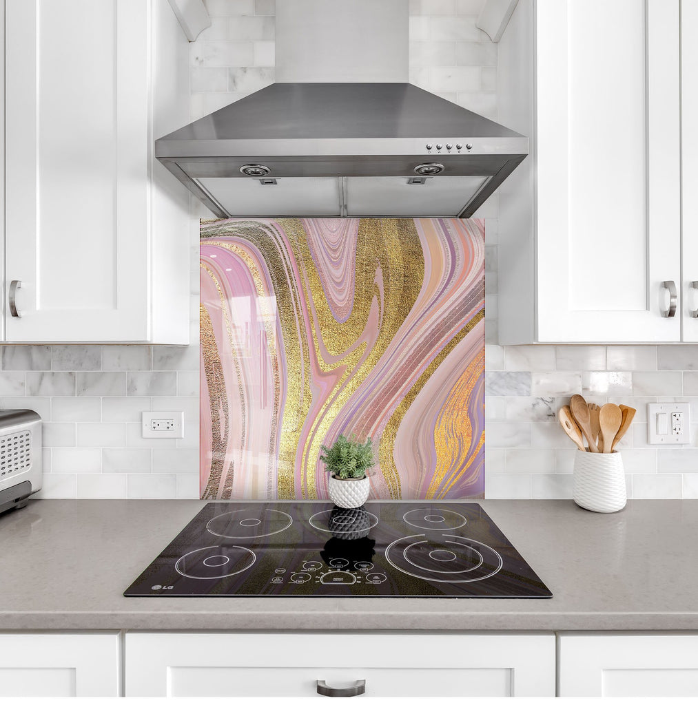 Abstract Tempered Glass Backsplash-BacksplashArtworks