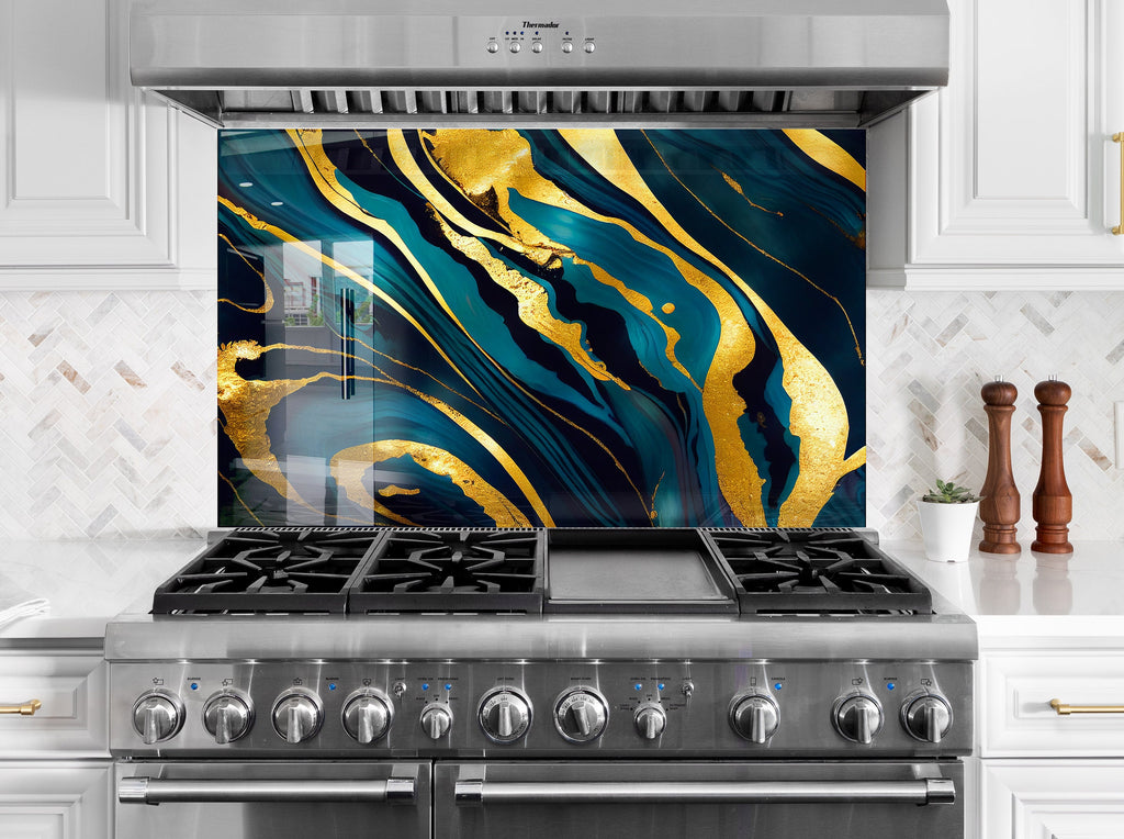 Abstract Tempered Glass Backsplash-BacksplashArtworks