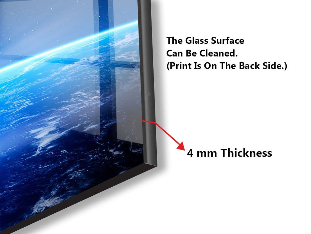Earth from Space Glass Kitchen Backsplash – Solar Flare Design-BacksplashArtworks