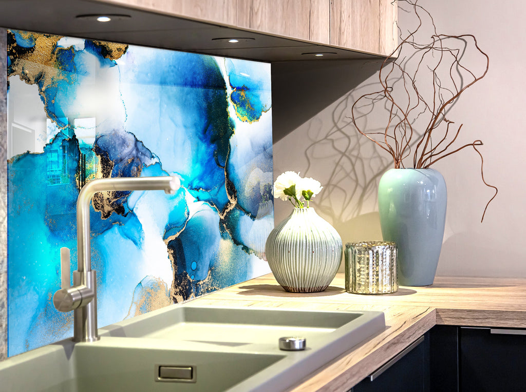Abstract Tempered Glass Backsplash-BacksplashArtworks