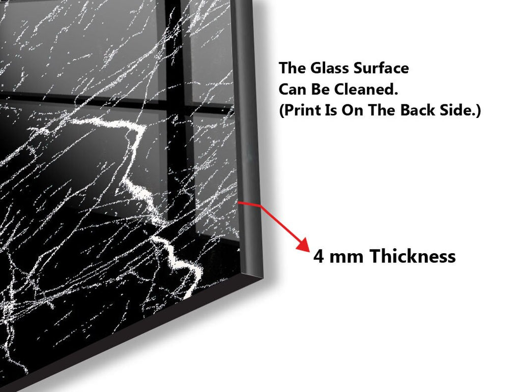 Black Marble Vein - Glass Bathroom Backsplash-BacksplashArtworks