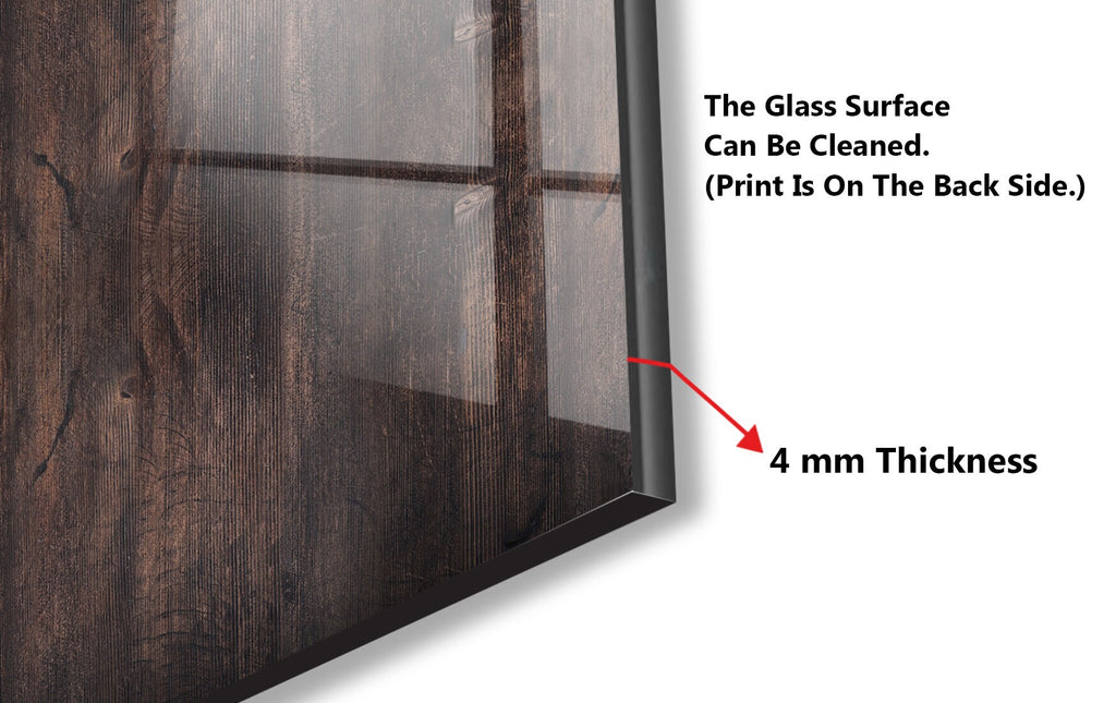 Dark Oak Wood - Glass Kitchen Backsplash-BacksplashArtworks