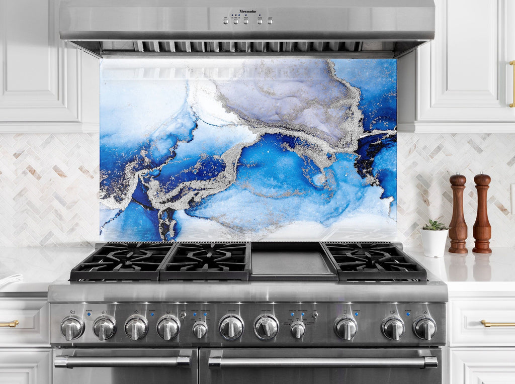 Abstract Tempered Glass Backsplash-BacksplashArtworks