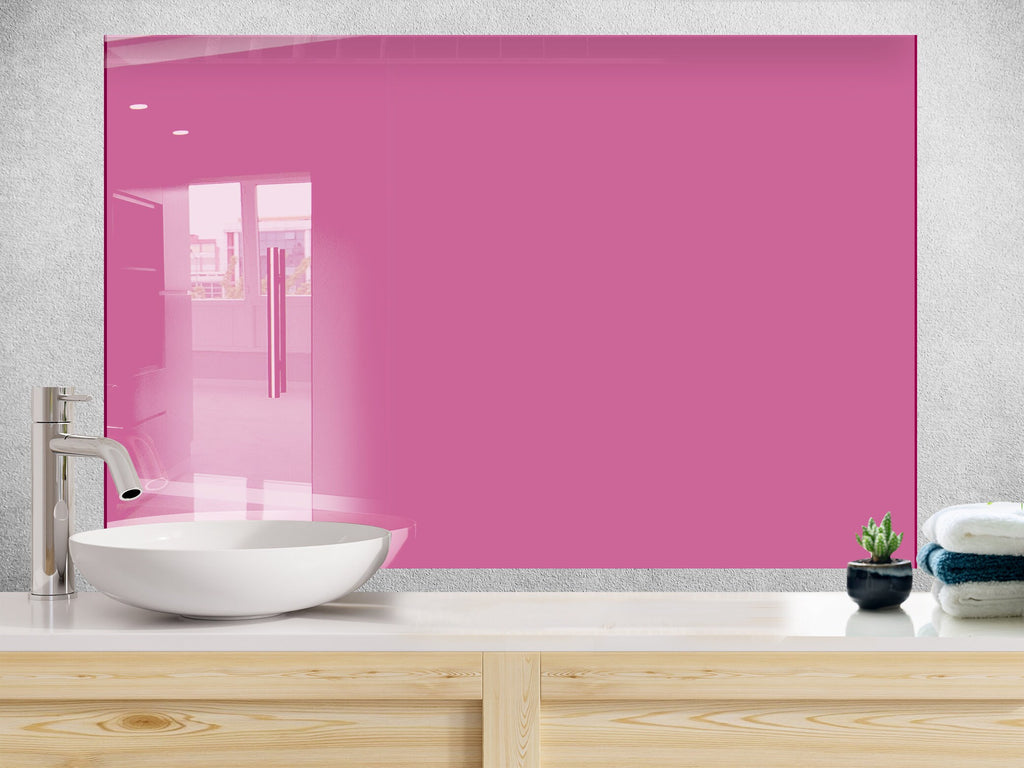 Dusty Rose - Tempered Glass Kitchen Backsplash-BacksplashArtworks