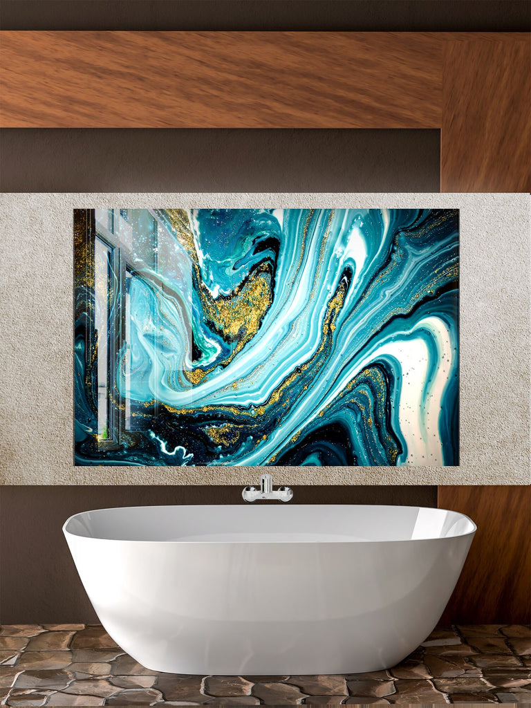 Abstract Tempered Glass Backsplash-BacksplashArtworks