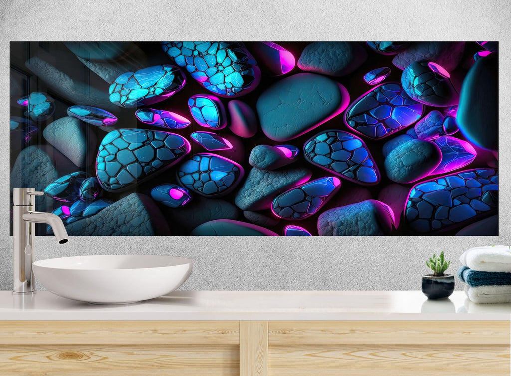 Zen Spa Stones Tempered Glass Backsplash-BacksplashArtworks
