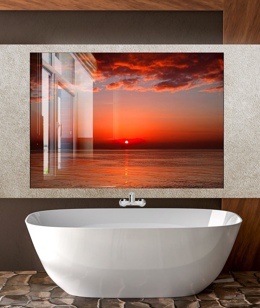 Fiery Sunset Serenity – Glass Kitchen Backsplash-BacksplashArtworks
