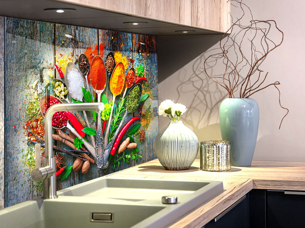 Spice Bomb - Tempered Glass Kitchen Backsplash-BacksplashArtworks
