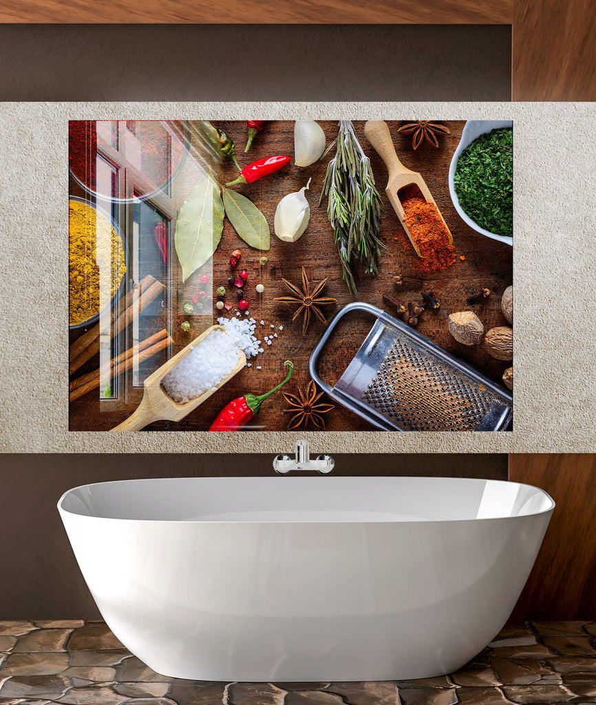 Herb & Spice - Glass Kitchen Backsplash-BacksplashArtworks