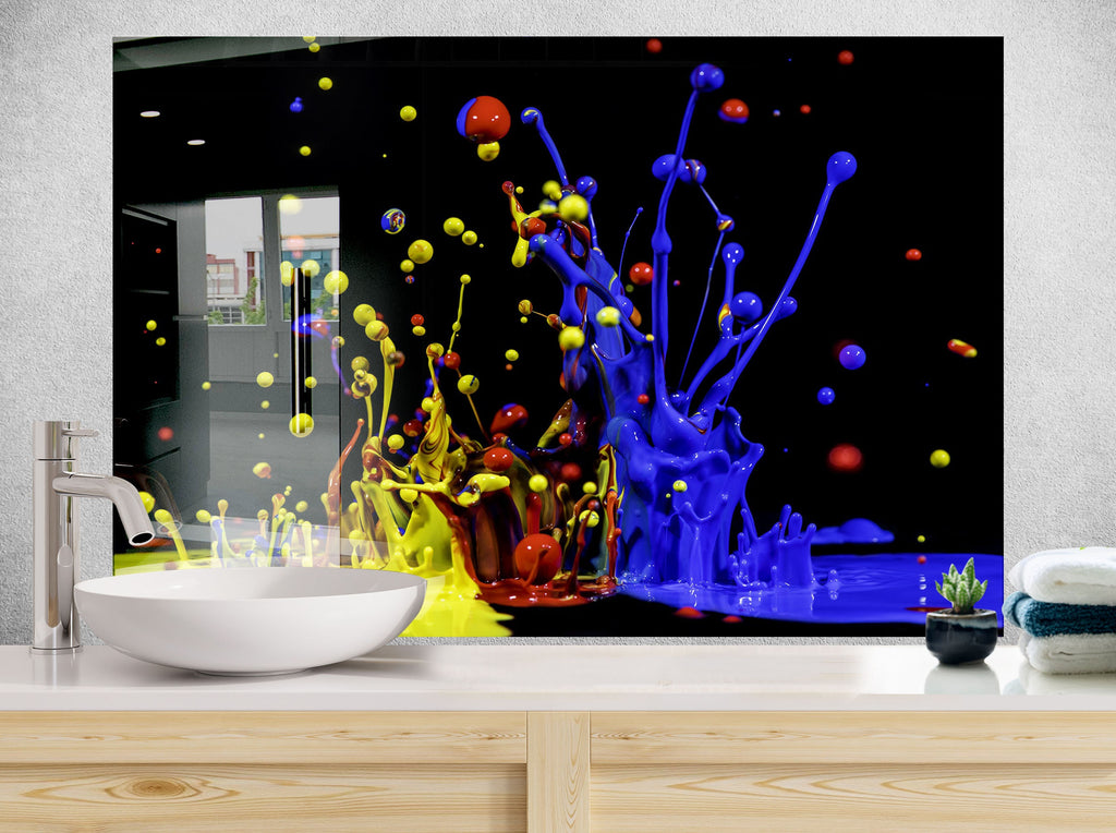 Abstract Tempered Glass Backsplash-BacksplashArtworks