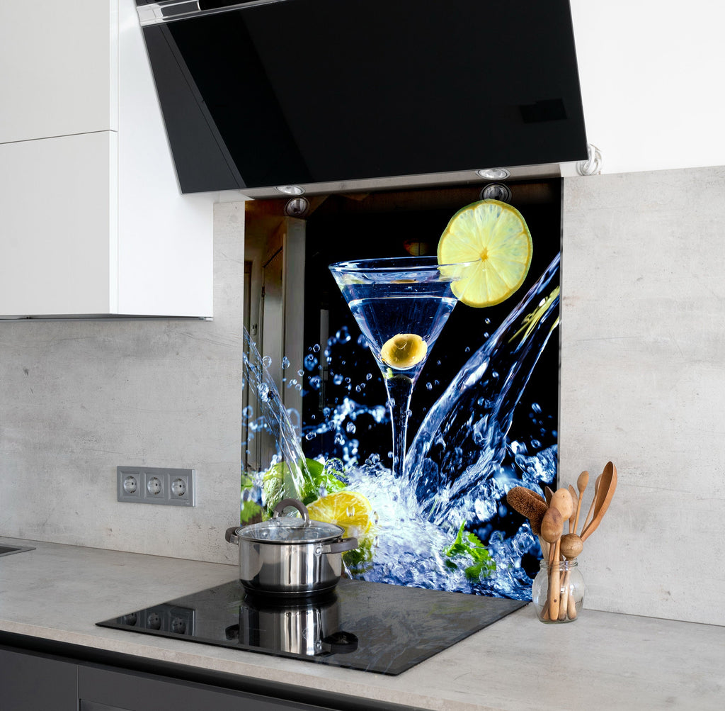 Luxury Martini Splash - Glass Kitchen Backsplash-BacksplashArtworks