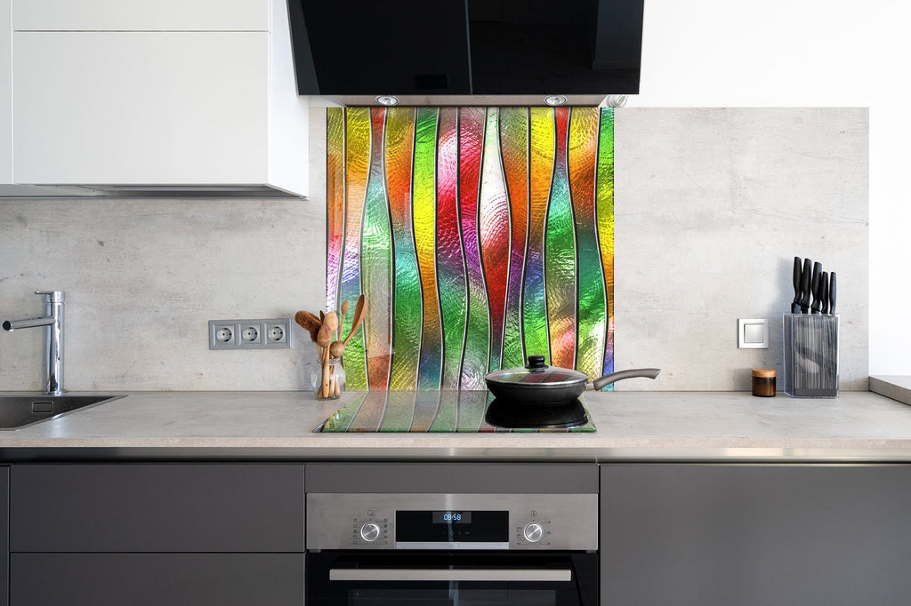 Abstract Tempered Glass Backsplash-BacksplashArtworks