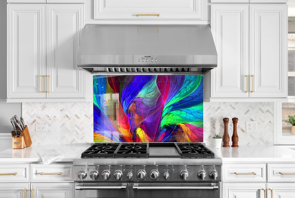 Vivid Spectrum Multicolor - Glass Kitchen Backsplash-BacksplashArtworks