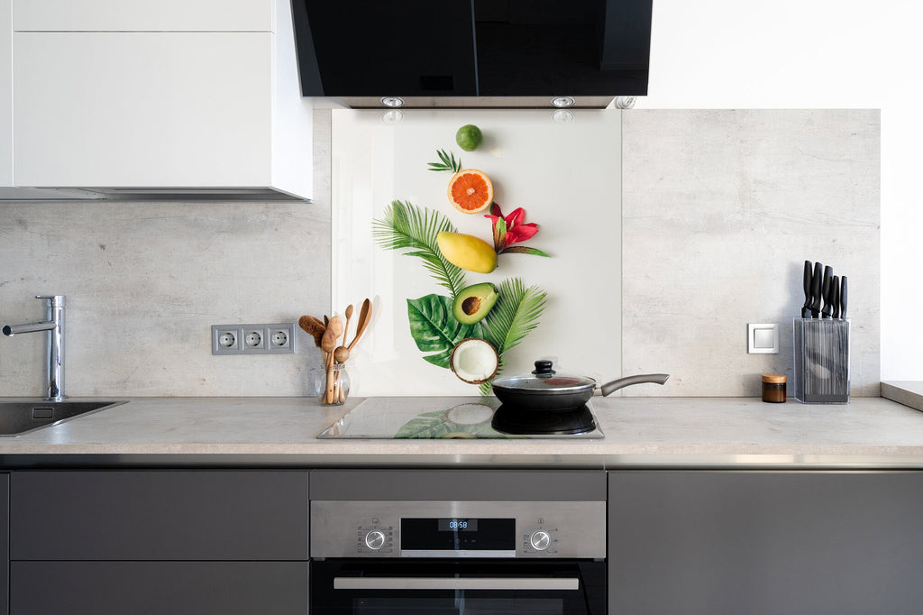 Tropical Fruit Glass Kitchen Backsplash – Vibrant Summer Vibe Design-BacksplashArtworks
