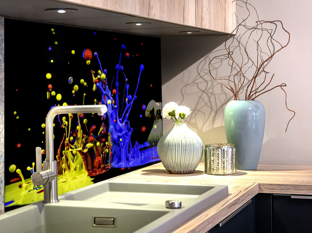 Abstract Tempered Glass Backsplash-BacksplashArtworks