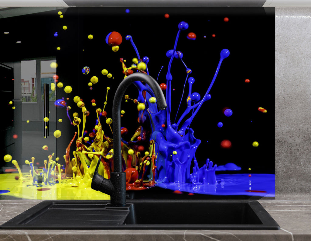 Abstract Tempered Glass Backsplash-BacksplashArtworks