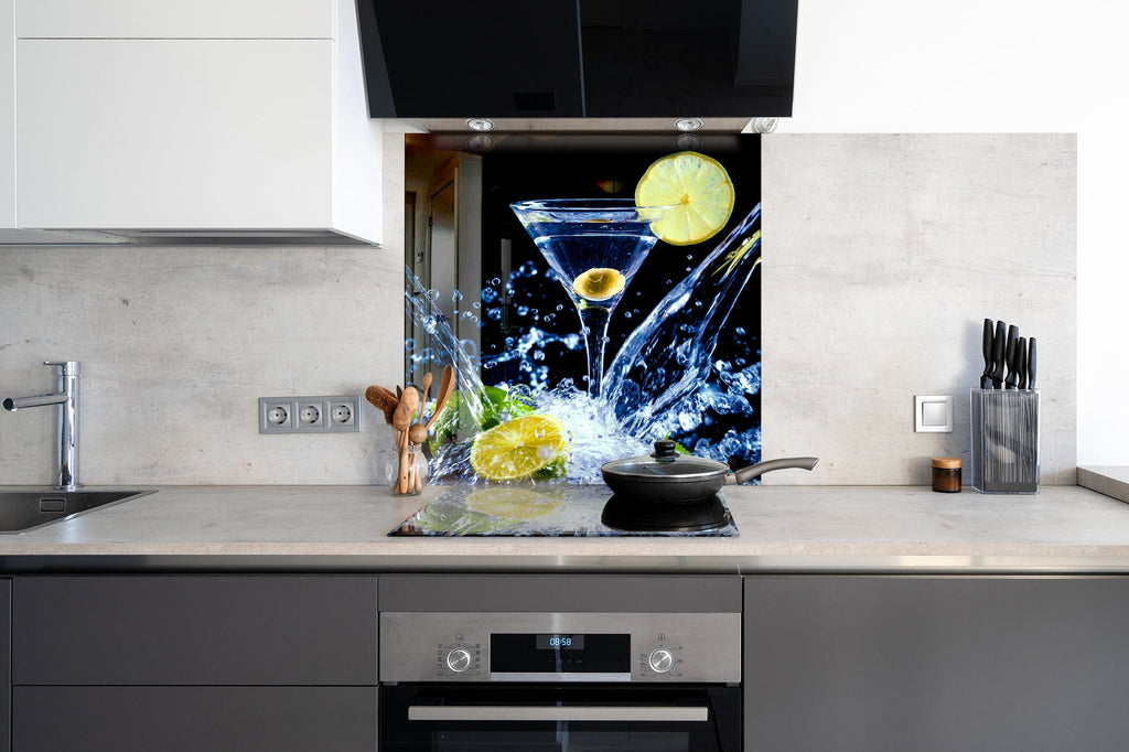 Luxury Martini Splash - Glass Kitchen Backsplash-BacksplashArtworks