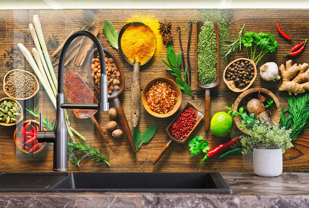 Spice Garden - Glass Kitchen Backsplash-BacksplashArtworks