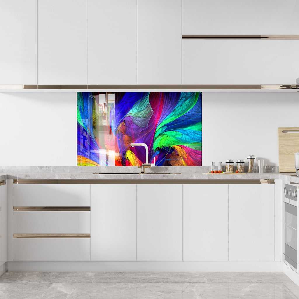 Vivid Spectrum Multicolor - Glass Kitchen Backsplash-BacksplashArtworks