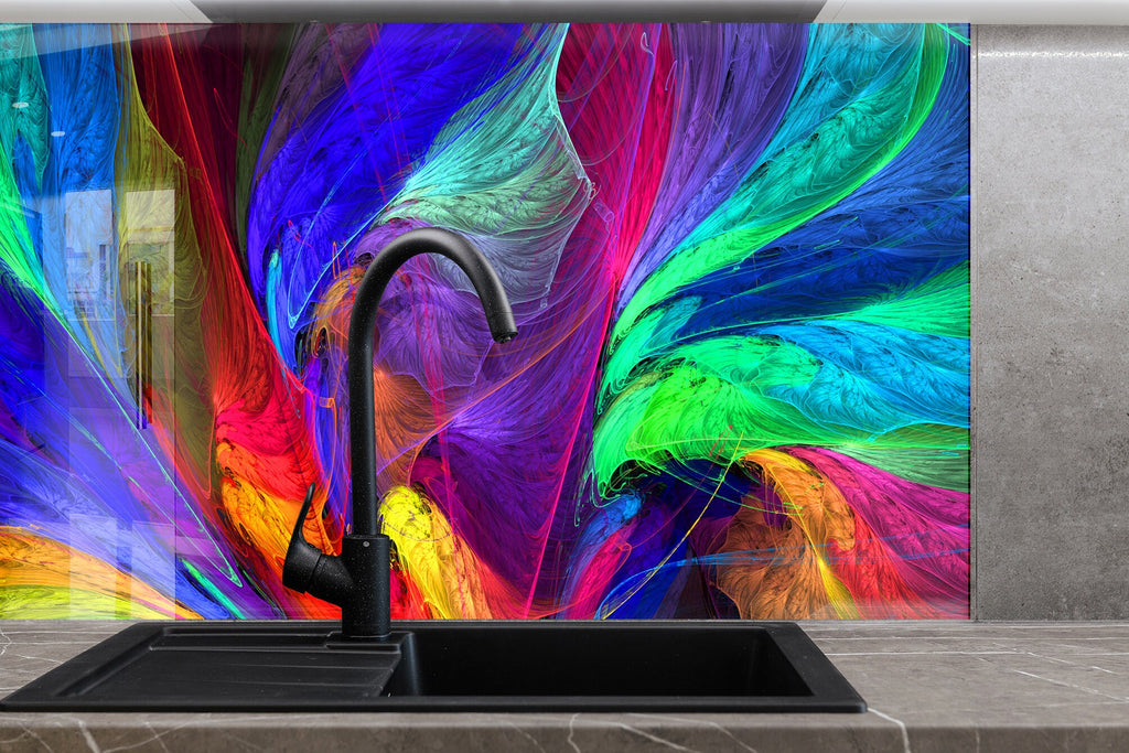 Vivid Spectrum Multicolor - Glass Kitchen Backsplash-BacksplashArtworks