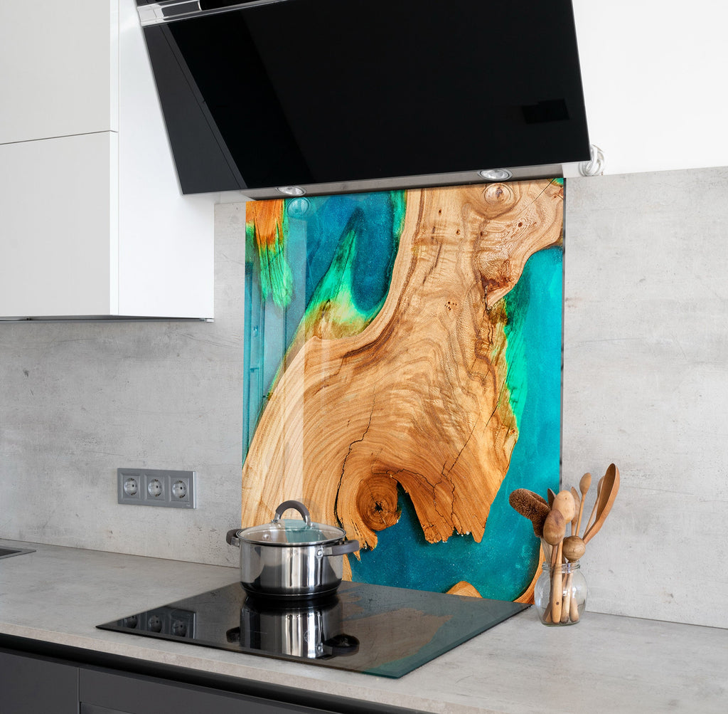 Abstract Tempered Glass Backsplash-BacksplashArtworks