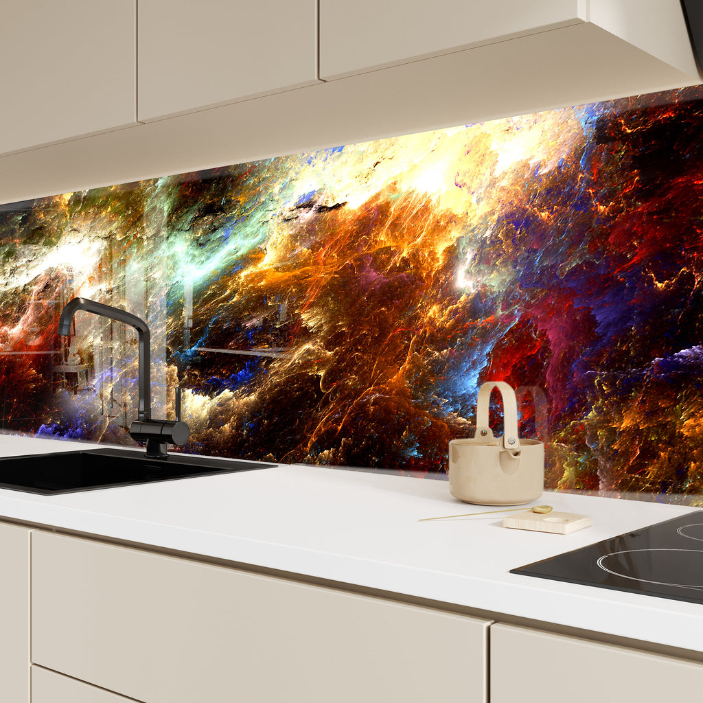 Abstract Tempered Glass Backsplash-BacksplashArtworks