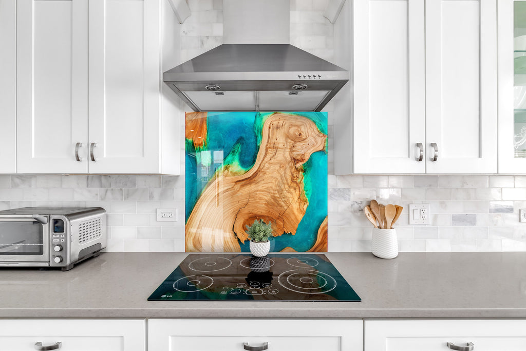 Abstract Tempered Glass Backsplash-BacksplashArtworks
