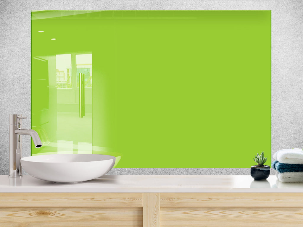 Martian Green - Tempered Glass Kitchen Backsplash-BacksplashArtworks