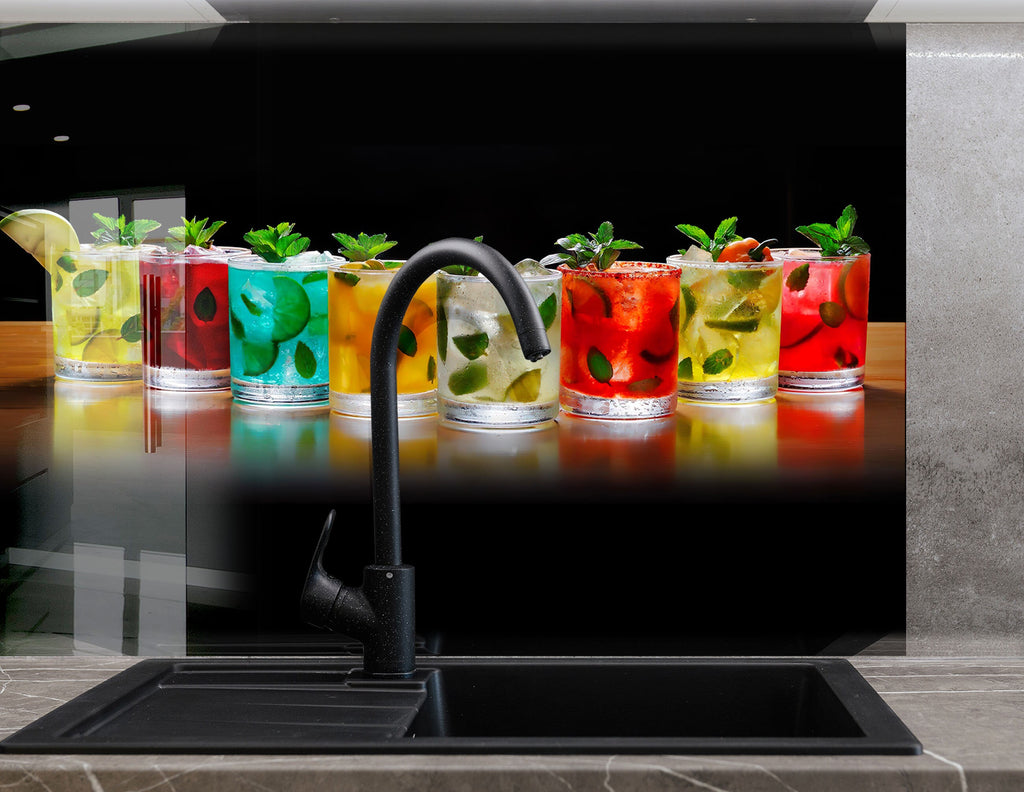 Vibrant Cocktail - Glass Kitchen Backsplash-BacksplashArtworks