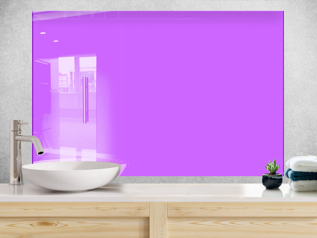Light Purple - Tempered Glass Kitchen Backsplash-BacksplashArtworks