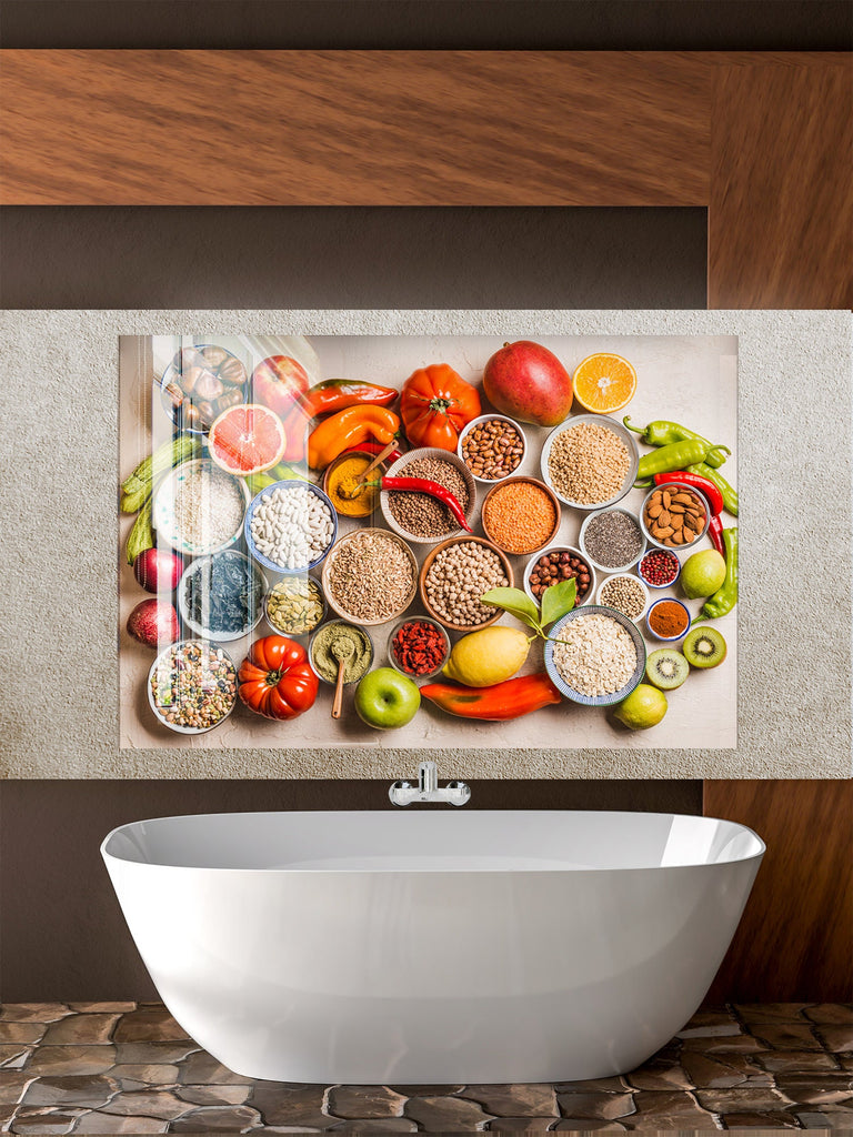 Fresh Harvest - Tempered Glass Kitchen Backsplash-BacksplashArtworks