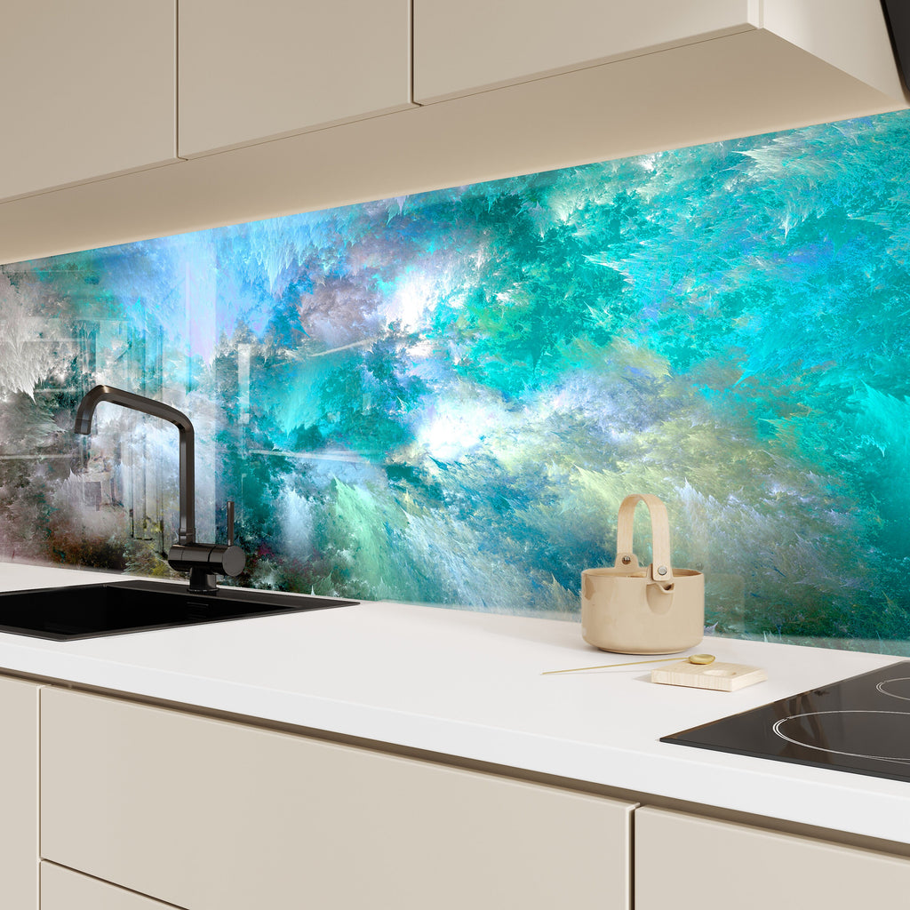 Abstract Tempered Glass Backsplash-BacksplashArtworks