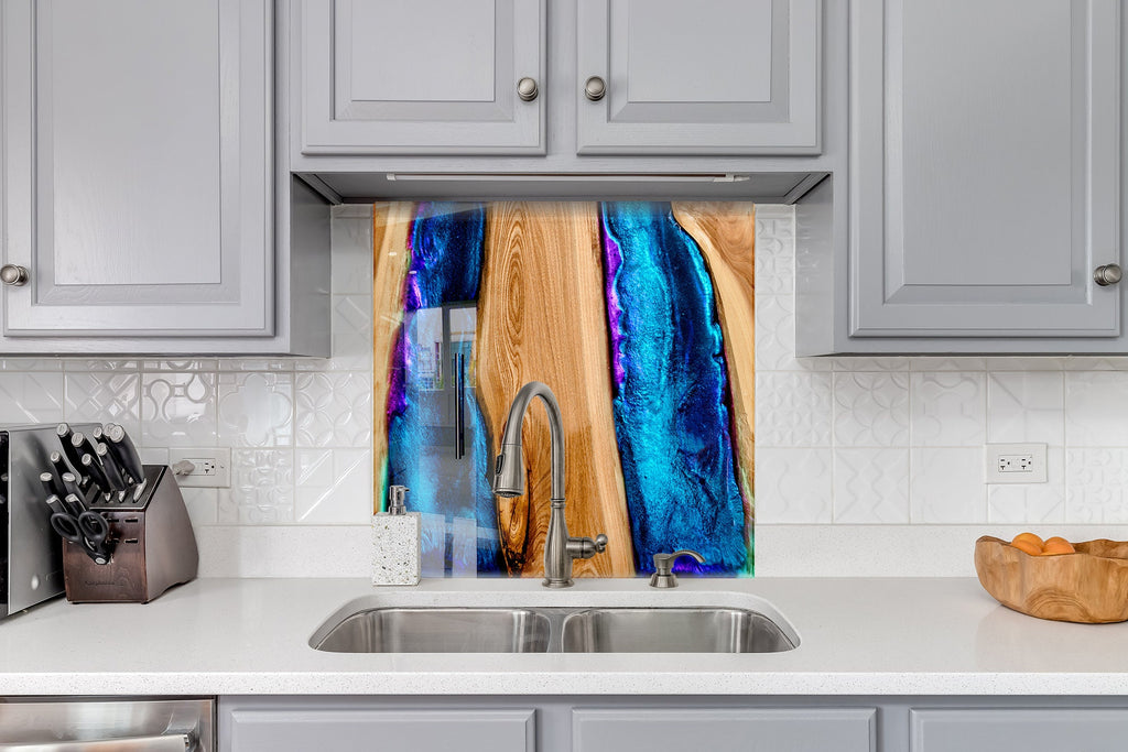 Abstract Tempered Glass Backsplash-BacksplashArtworks