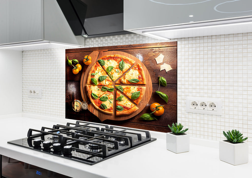 Rustic Italian Pizza - Glass Kitchen Backsplash-BacksplashArtworks