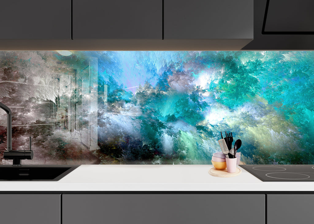 Abstract Tempered Glass Backsplash-BacksplashArtworks
