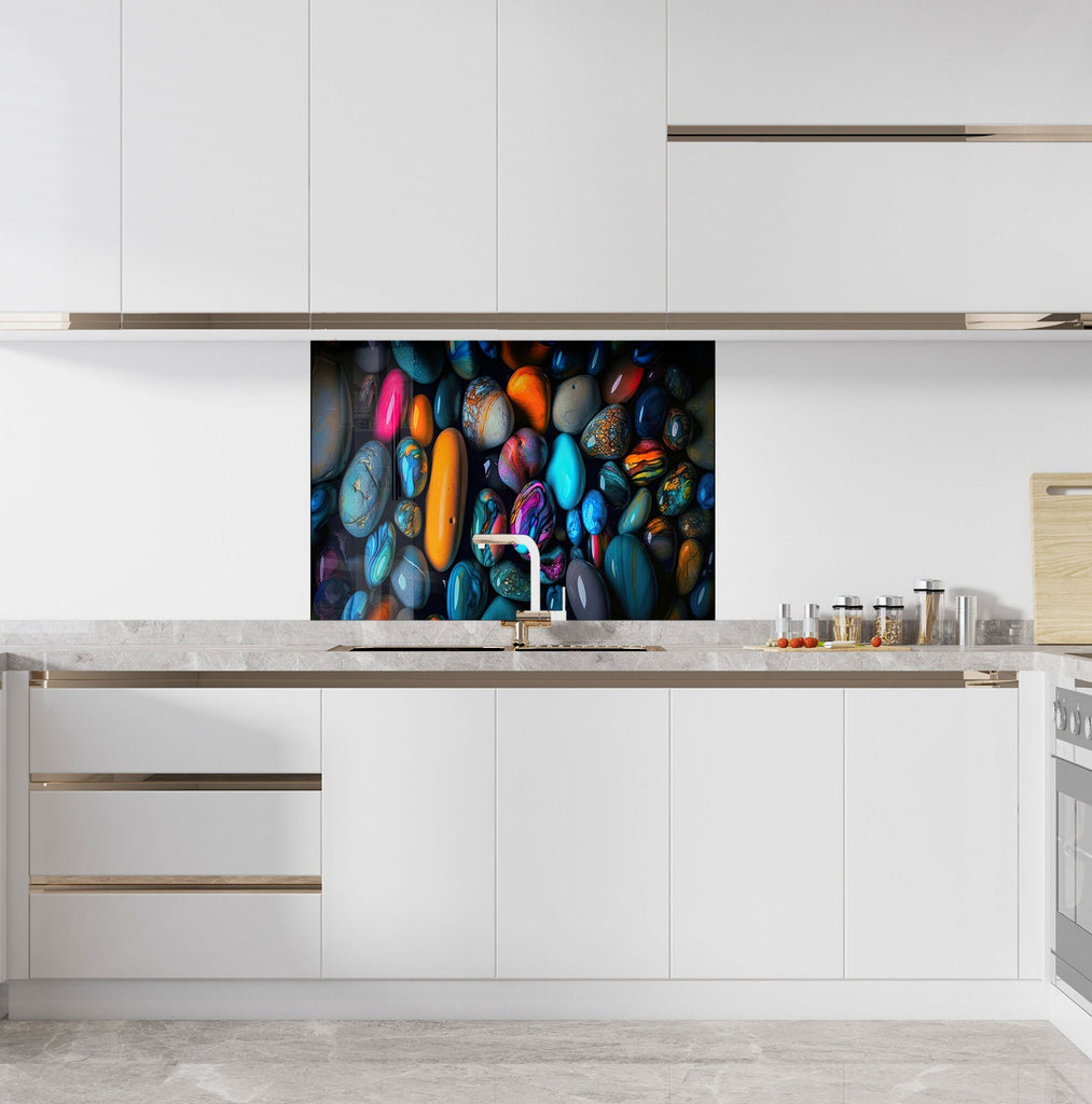 Zen Spa Stones Tempered Glass Backsplash-BacksplashArtworks