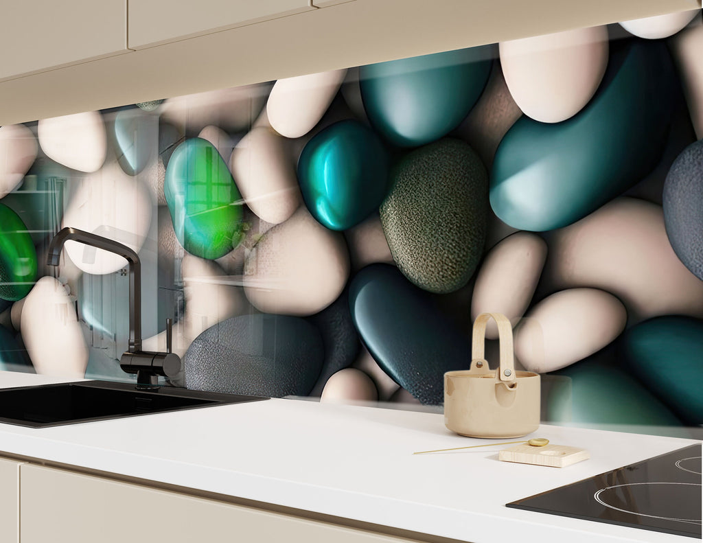 Zen Spa Stones Tempered Glass Backsplash-BacksplashArtworks