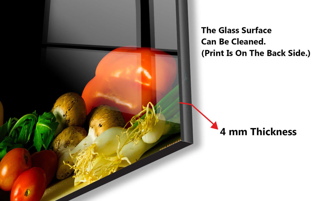 Fresh Vegetable Glass Kitchen Backsplash – Vibrant Healthy Harvest Design-BacksplashArtworks
