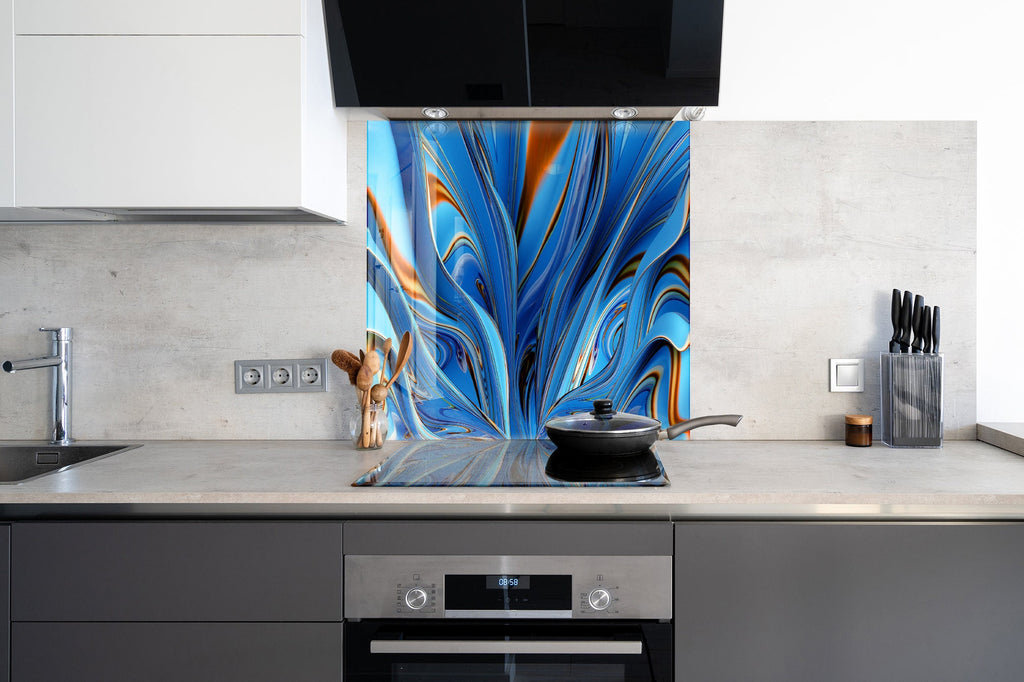 Abstract Tempered Glass Backsplash-BacksplashArtworks