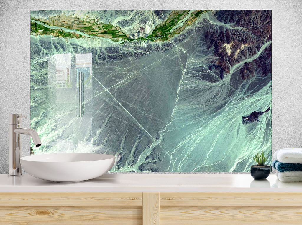 Emerald Green Marble - Glass Kitchen Backsplash-BacksplashArtworks
