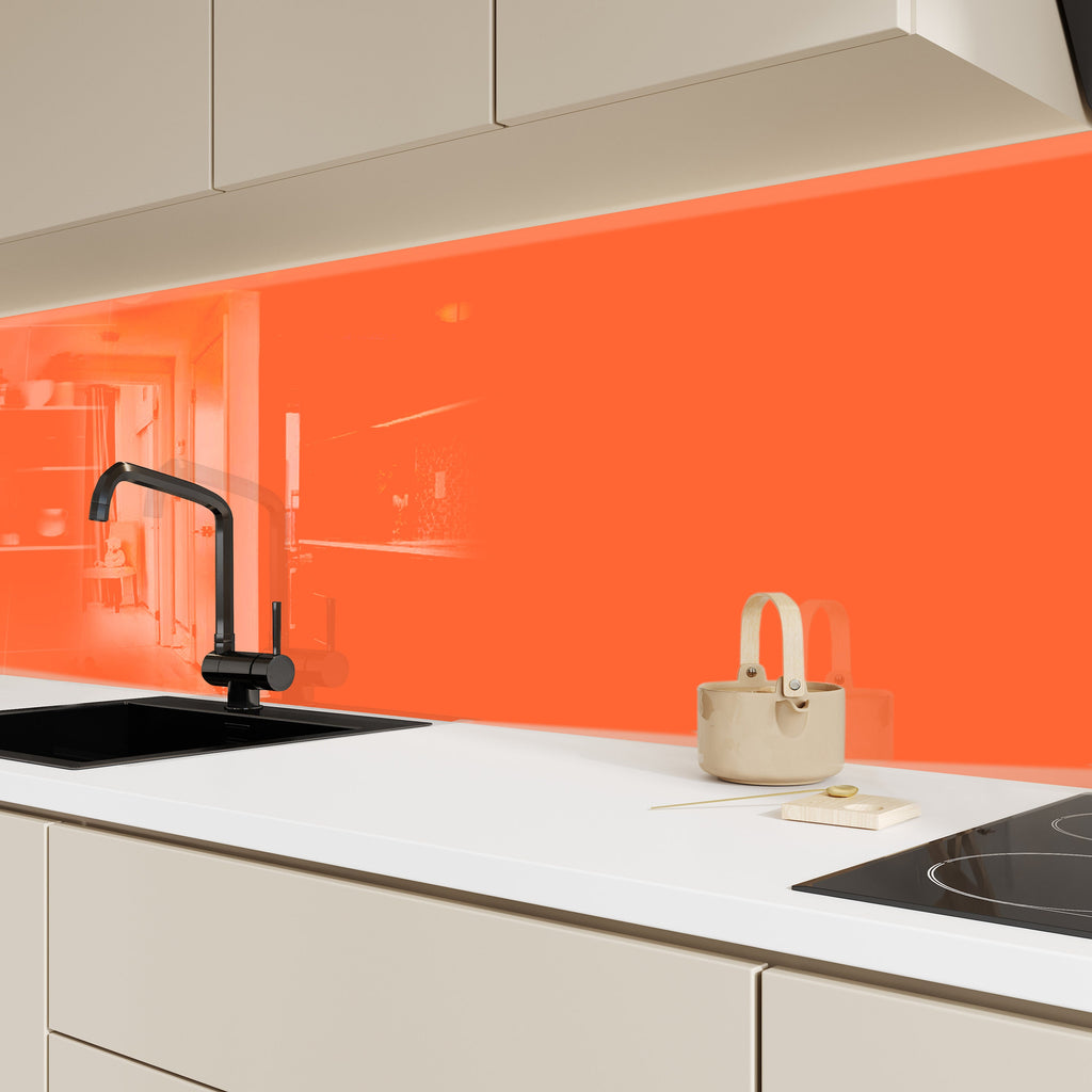 Autumn Orange - Tempered Glass Kitchen Backsplash-BacksplashArtworks