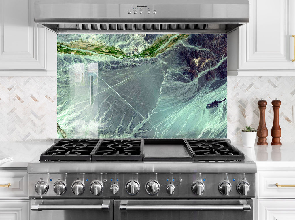 Emerald Green Marble - Glass Kitchen Backsplash-BacksplashArtworks