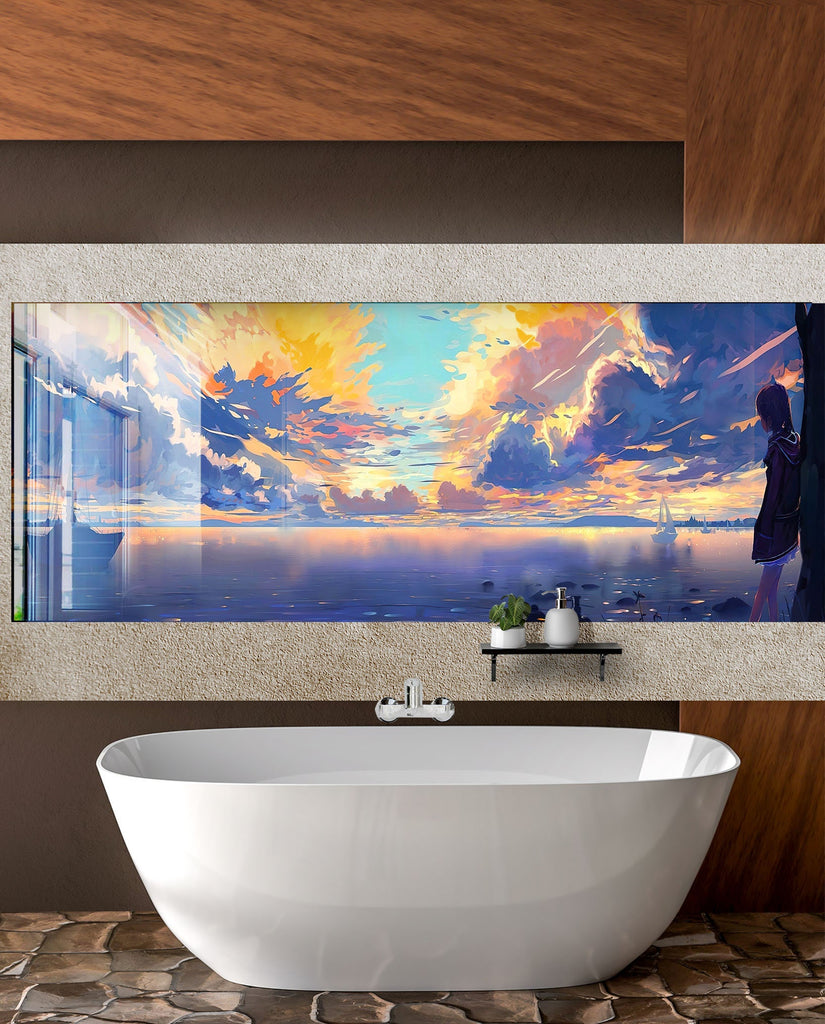 Dreamy Sunset Art – Glass Kitchen Backsplash-BacksplashArtworks