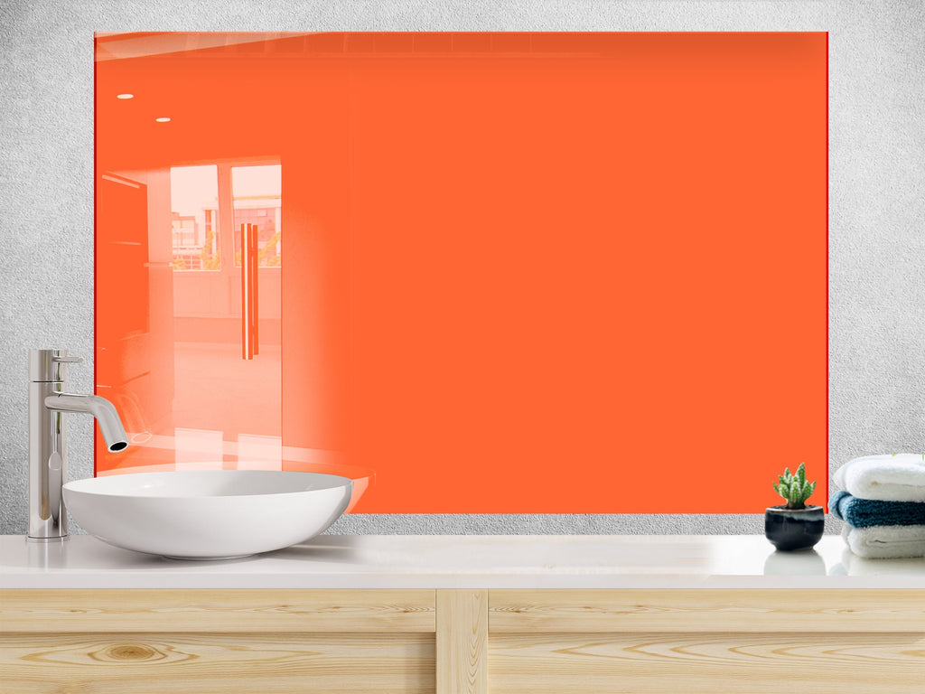 Autumn Orange - Tempered Glass Kitchen Backsplash-BacksplashArtworks