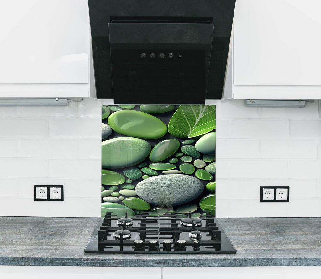 Zen Spa Stones Tempered Glass Backsplash-BacksplashArtworks