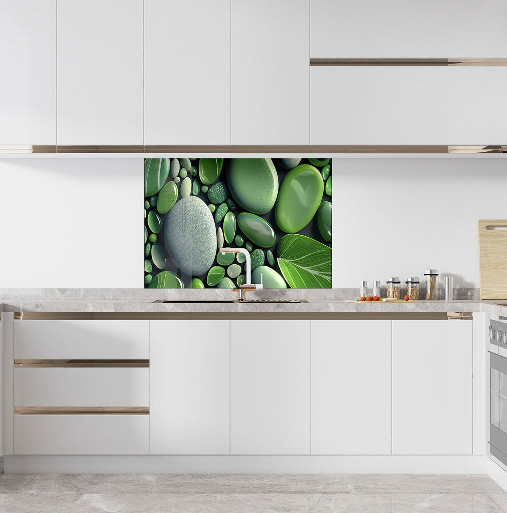 Zen Spa Stones Tempered Glass Backsplash-BacksplashArtworks