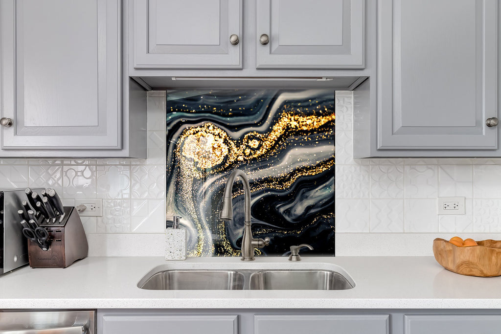 Abstract Tempered Glass Backsplash-BacksplashArtworks
